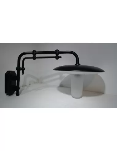 Moretti black wall light with satin diffuser 770 1